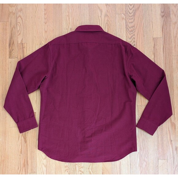 Taylor Stitch Yosemite Shirt Burgundy Red 46 Organic Cotton Chamois Flannel - Picture 6 of 10